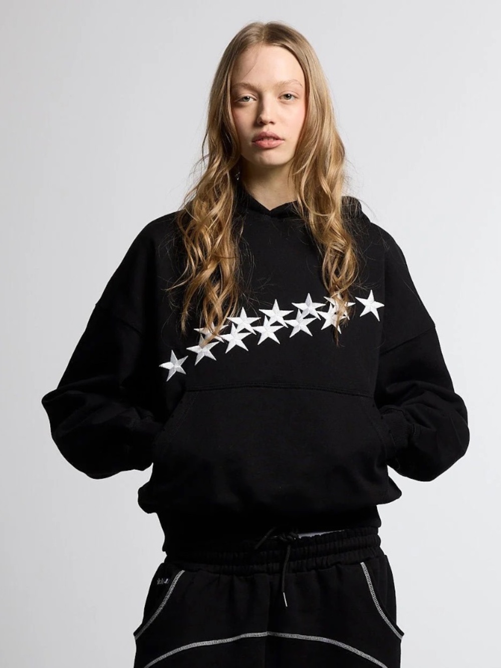 NWT Cold Culture Streetwear Stars Hoodie in Black Sz  L Men's Women's Unisex NEW